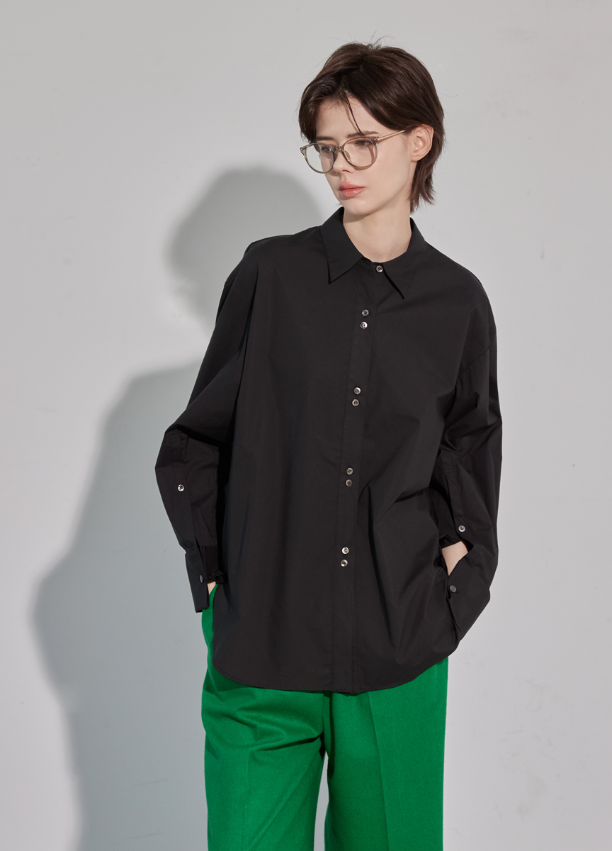 棉質雙釦設計襯衫